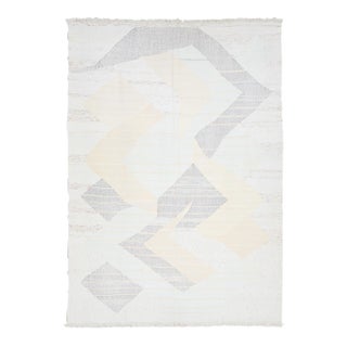 10 X 14 Modern Abstract Kilim Flatweave Wool Rug in Muted Color For Sale