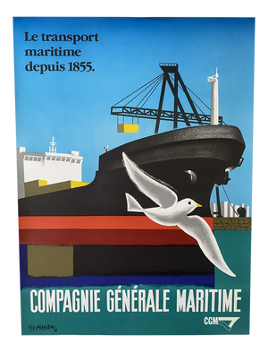 Maritime Transport Poster from Fix Masseau, 1990s
