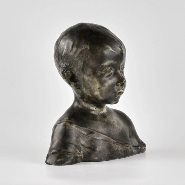 Bust of a Boy in a Tunic by Konstantin Ignatievich Ronchevsky For Sale - Image 9 of 9