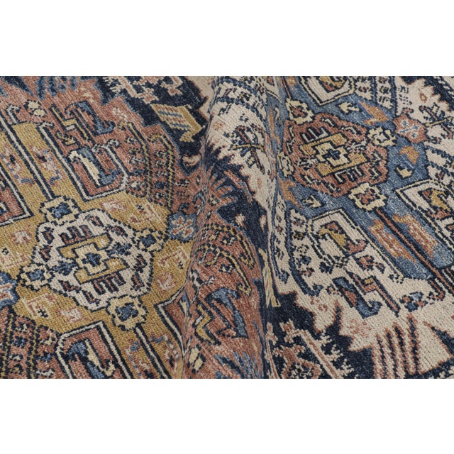 Rug & Kilim’s Modern Caucasian Rug in Blue With Geometric Patterns & Medallions For Sale In New York - Image 6 of 7