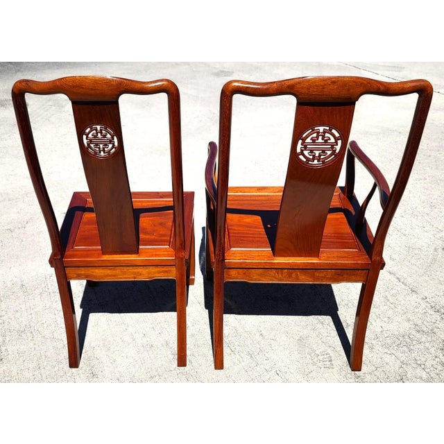 Rosewood Dining Chairs 1960s Asian Ming Chinoiserie For Sale - Image 4 of 12
