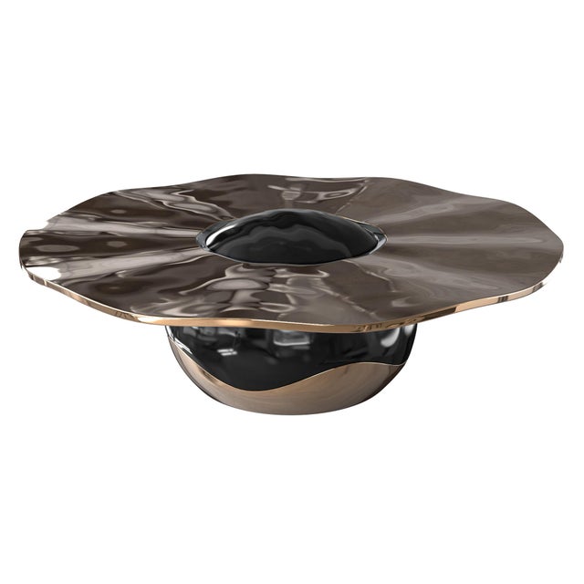 "Capriccio" Coffee Table With Bronze, Handcrafted For Sale In Los Angeles - Image 6 of 8