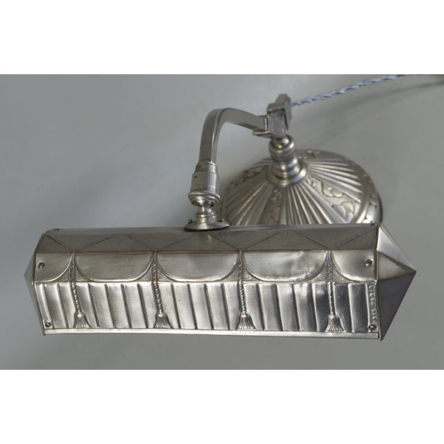 Silver French Art Deco Piano Lamp by Monix 1930 France For Sale - Image 8 of 15