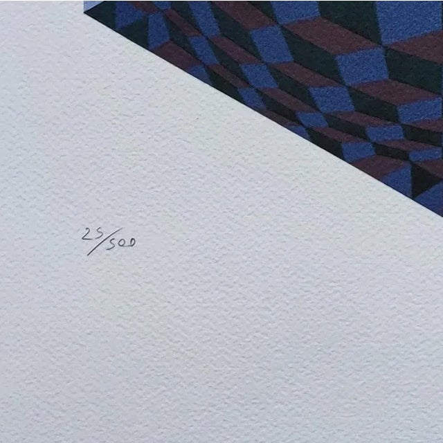 Victor Vasarely, Op Art Composition, 1970s, Lithograph For Sale - Image 8 of 10