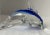 Late 20th Century Italian Murano-Style Blue Sommerso Art Glass Dolphin Sculptures, Graduated Pair For Sale - Image 5 of 9