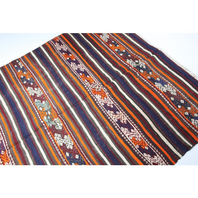 1960s 1960s Turkish Handwoven Kilim Rug -4' 7'' X 6' 7'' For Sale - Image 5 of 12