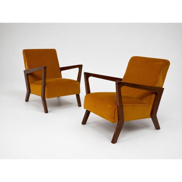 Vintage Italian Armchairs in Orange Velvet, 1960s, Set of 2 For Sale - Image 13 of 13