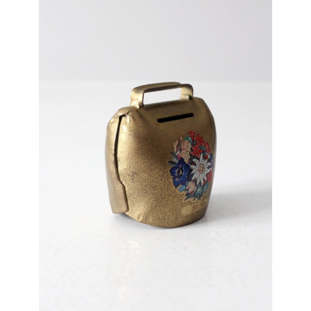 Brass Vintage Brass Hand-Painted Cowbell For Sale - Image 8 of 9