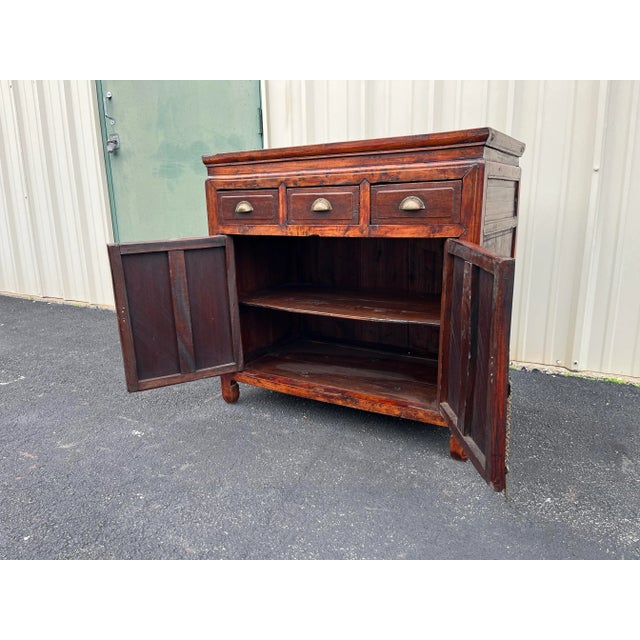 Wood Antique Chinese Rosewood Chest of Drawers or Cabinet- Early 1900s For Sale - Image 7 of 12