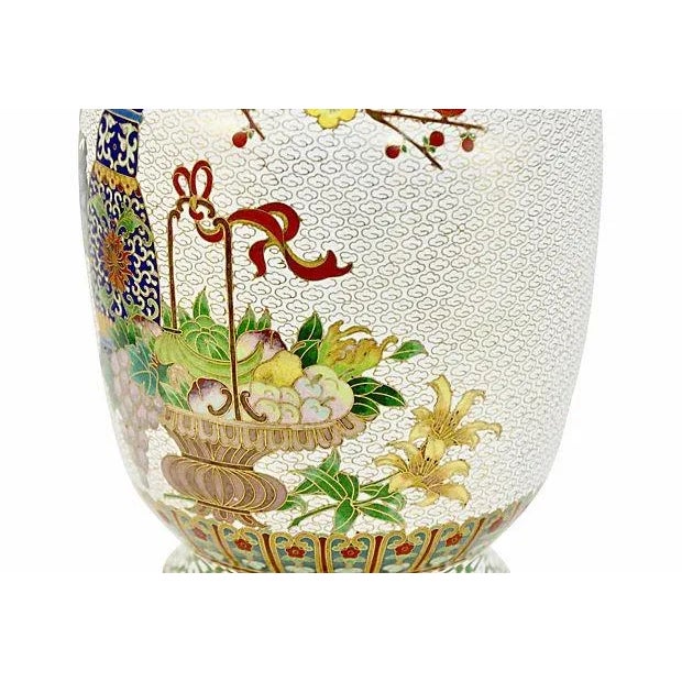 Chinese 9" Tall Cloisonne Garden Vase For Sale - Image 4 of 8