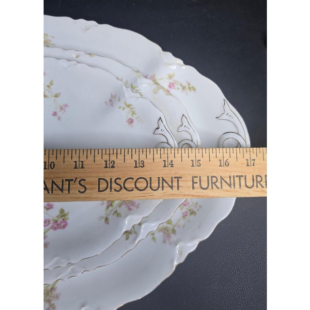 Antique Heinrich and Co. Selb, Bavaria Ranson Porcelain Graduated Serving Platters - Set of 3 For Sale - Image 9 of 10