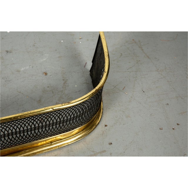 Antique Regency Pierced Brass Fire Fender For Sale - Image 4 of 6