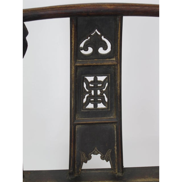 Antique Chinese Southern Official Hat Armchairs - a Pair For Sale - Image 9 of 10