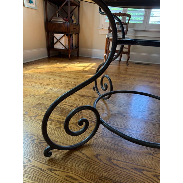 Rustic Round Hammered Tin Table For Sale - Image 3 of 5