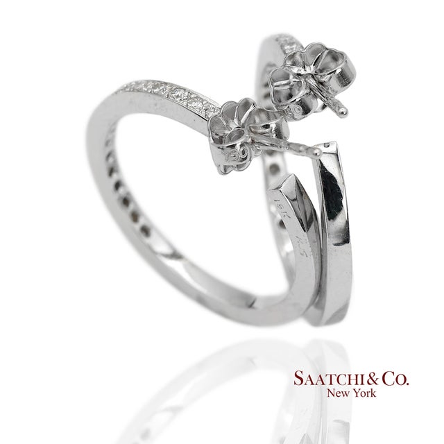 18k(750) Solid White Gold Natural Diamond Hoop Earrings, A Pair For Sale In New York - Image 6 of 13