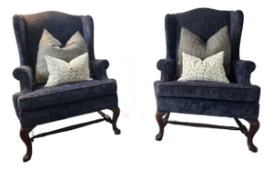 Newly Upholstered Kravetcouture & Houles Wingback Chair Set of 2