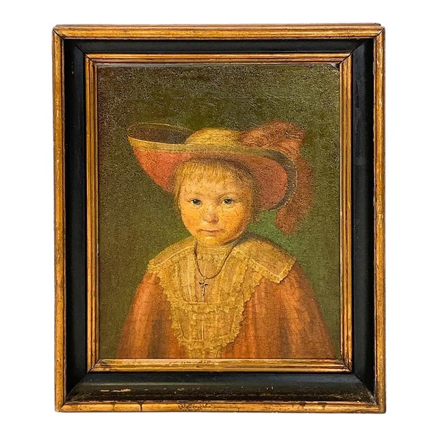 Early 20th Century Old Master Style Portrait of a Boy For Sale