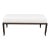 Mid Century Modern Walnut Bench White Boucle For Sale