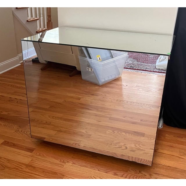 Modern 1960s Modern Mirrored Motorized Lift Hidden Bar/Tv Console For Sale - Image 3 of 7