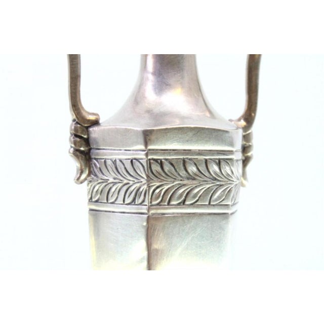 Silver Jugs with Raised Friezes Handles, Set of 2, in Very Good conditions. Designed from 2000 This piece has an...