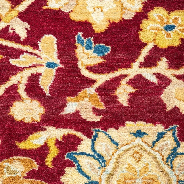 Traditional Mogul Collection Hand-Knotted Area Rug - Red 6' 2" x 9' 2" For Sale - Image 3 of 4