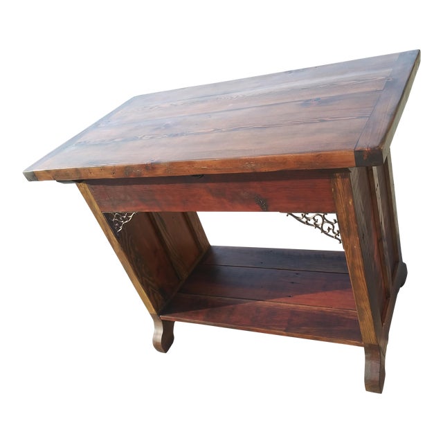 Rustic Reclaimed Barn Wood Display Server Table Chairish