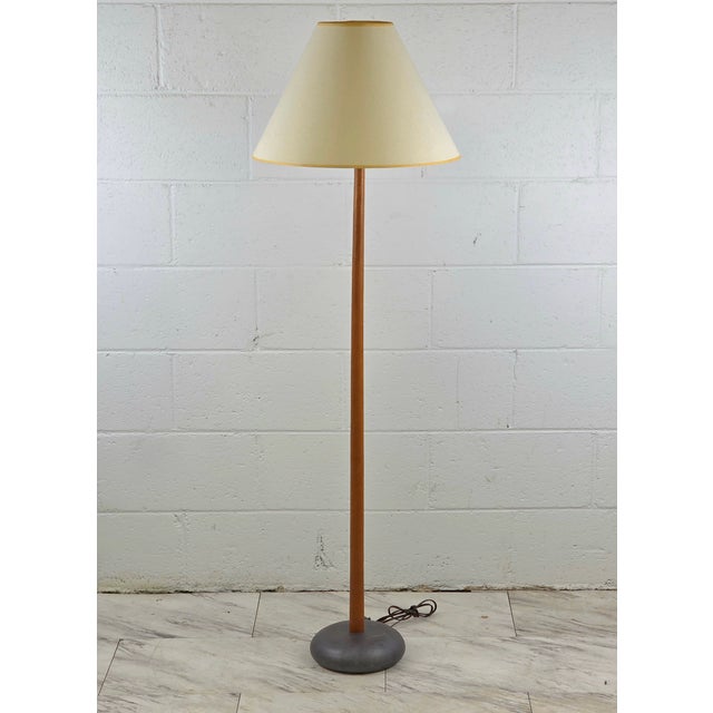 1960s Danish Modern Teak Lamp With Bulbous Ceramic Base For Sale - Image 4 of 6