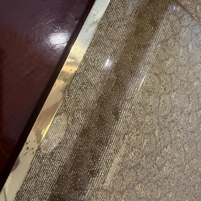 1970s Mid-Century Modern Plexiglass and Gilt Metal Tray by Alberto Sordi For Sale - Image 10 of 17