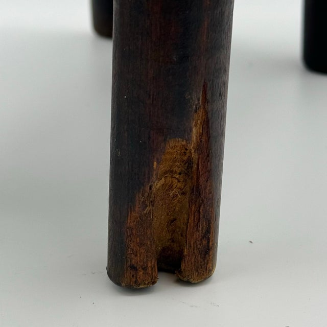 Primitive Farmhouse Bench/Wooden Stool/Decorative Riser, Dark Patina For Sale - Image 4 of 7