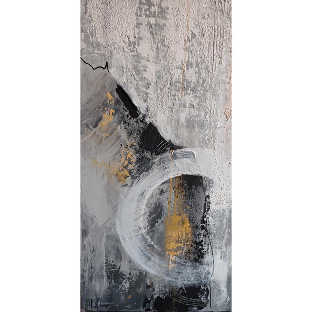 Olha Komisaryk. “Everything Flow, Everything Changes” Monochrome Interior Painting — Original Acrylic Painting on Canvas For Sale - Image 9 of 10