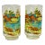 Vintage Pair of Libbey Vintage Covered Bridge Country Scene Tumblers Glassware For Sale