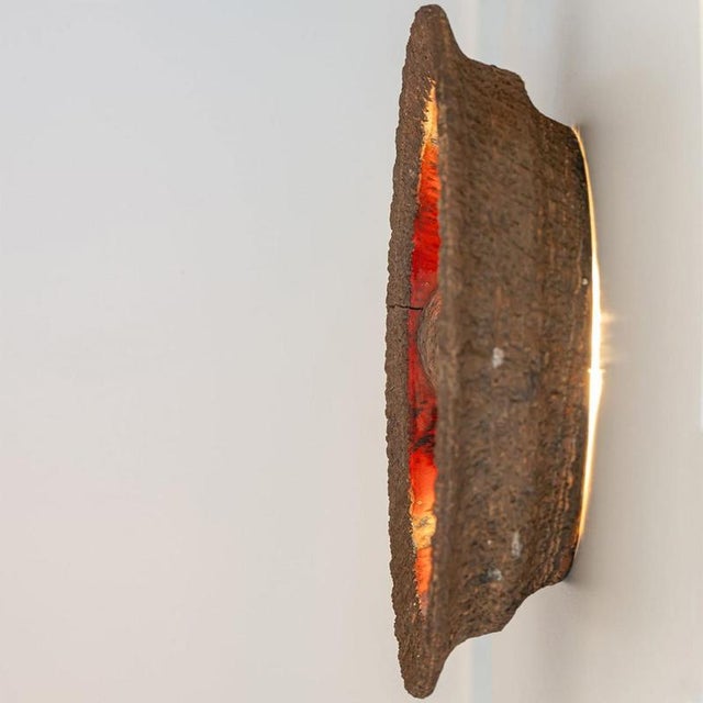 Red Round Red Fat Lava Ceramic Wall Light, Denmark, 1970s For Sale - Image 8 of 13