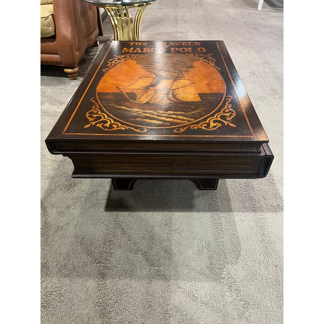 Wooden Book Shaped Single Drawer Coffee Table | Chairish