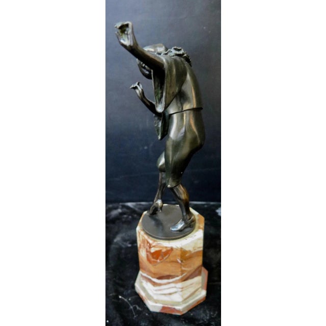 Metal Vintage Art Deco Period Bronze & Marble Sculpture For Sale - Image 7 of 10