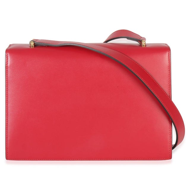 Gucci Red Smooth Calfskin Small Zumi Shoulder Flap Bag For Sale - Image 4 of 9
