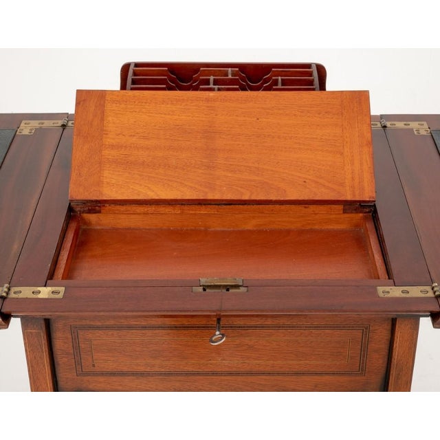 Mahogany Sheraton Popup Writing Table Desk, 1890s For Sale - Image 12 of 13