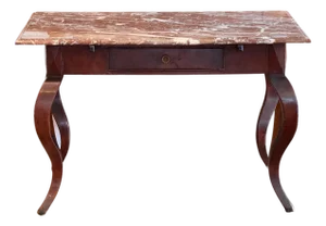 19th Century French Mahogany Table With Marble Top