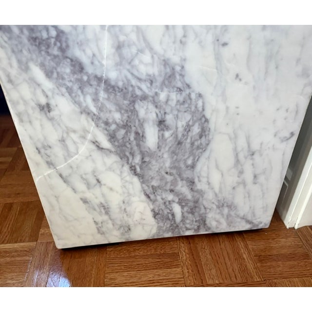 Contemporary Marble Plinth — Polished White Marble For Sale - Image 3 of 3