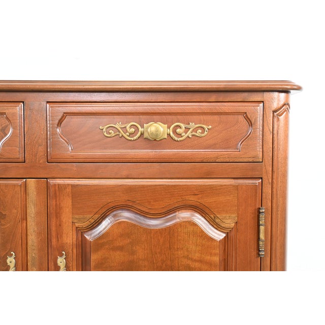 Wood Kindel Furniture French Cherry Sideboard or Credenza, Newly Refinished For Sale - Image 7 of 13