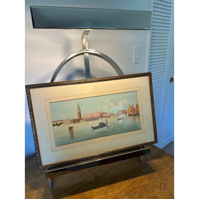 Metal Late 20th Century RL Polished Nickel Easel Lamp For Sale - Image 7 of 10