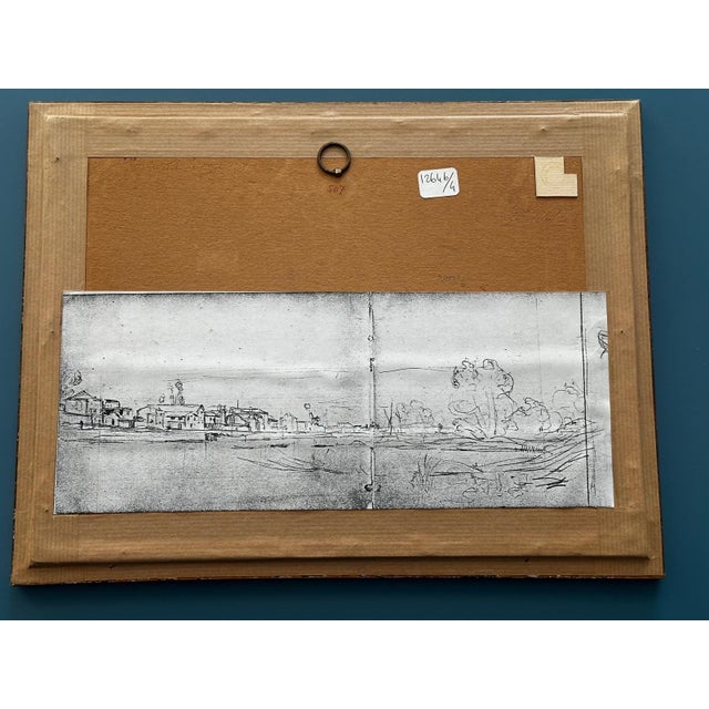 Stanislas Lépine, Landscapes, Original Double-Sided Pencil Drawing on Paper, Framed For Sale - Image 5 of 15