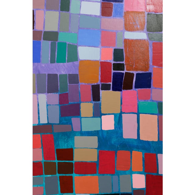 "Squares / Turquoise Purple Orange" Large Abstract Oil Painting by Simon Findlay For Sale - Image 17 of 17