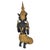 Figurative Mid-20th Century Thai Thepanom Cast Bronze Kneeling Guardian Figure 7.25" For Sale - Image 3 of 11