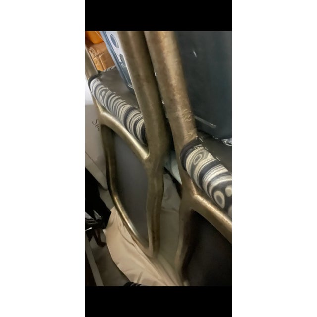 Wood Silver Gilt Dining Chairs With Pucci Style Fabric - Set of 4 For Sale - Image 7 of 7