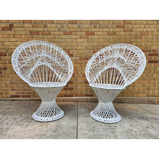 1950s Woodard Spun Fiberglass Peacock Chair Set - 3 Pieces For Sale In Saint Louis - Image 6 of 9