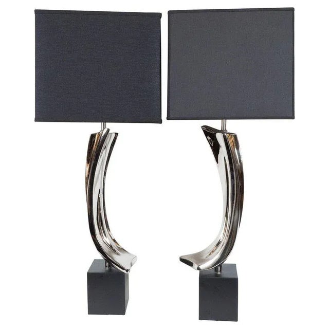 Black Mid-Century Harold Weiss & Barr Brutalist Table Lamps for Laurel Lamp Co. - a Pair For Sale - Image 8 of 8