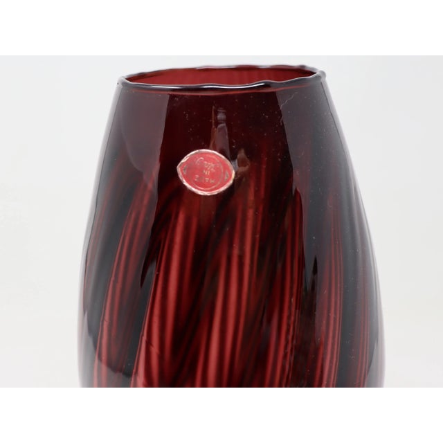 Amethyst Vintage Empoli Italy Amethyst Glass Vase For Sale - Image 8 of 8