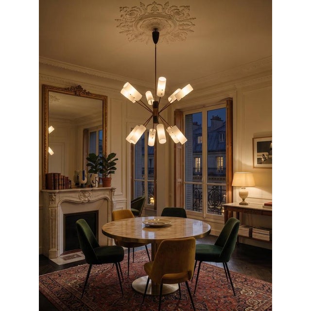 Mid-Century Chandelier attributed to Angelo Lelii for Arredoluce, Italy, 1950 For Sale - Image 10 of 11