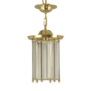 Art Deco Viennese Pendant Chandelier with Hand-Cut Glass, 1920s For Sale