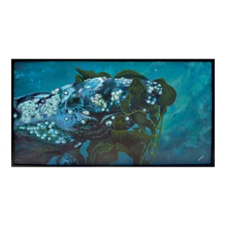"Pearl Eating Kelp" by Lise Lang Crowley Impressionist Oil Painting 2003 For Sale